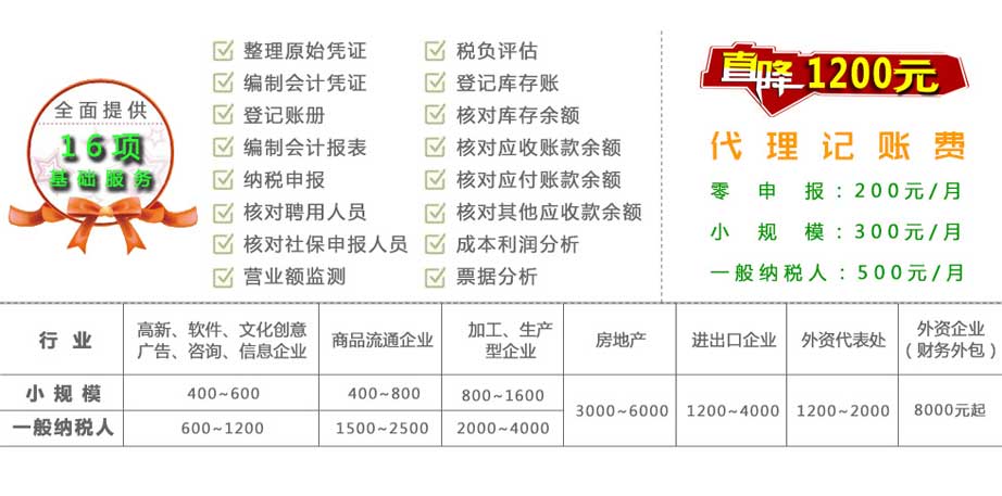 洛江代理記賬